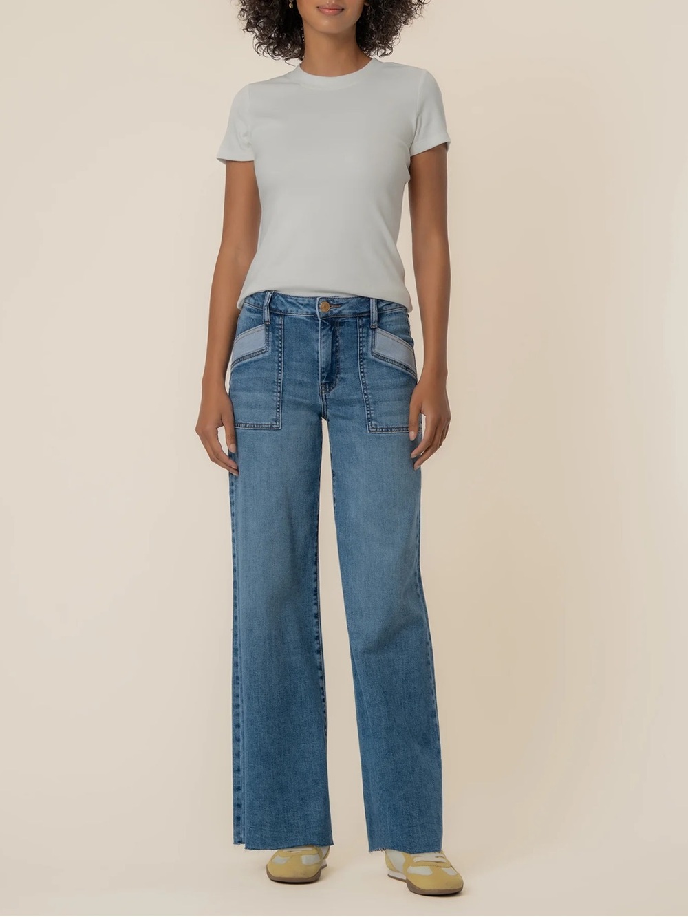 Maya Wide Leg Jeans in Medium Blue